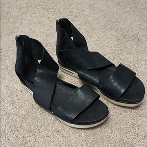 Eileen Fisher Black Leather Women's Sandals